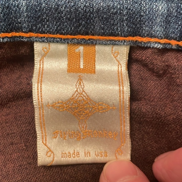 Flying Monkey Denim Blue Jeans with Bell Bottoms Flare Wide Legs - Picture 10 of 17